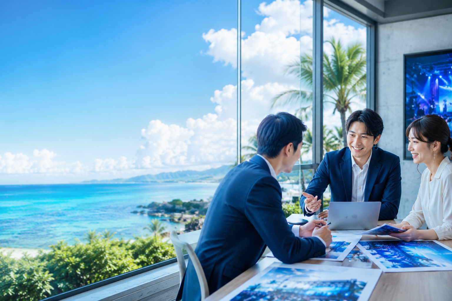 打ち合わせをする人々のコンセプトビジュアル